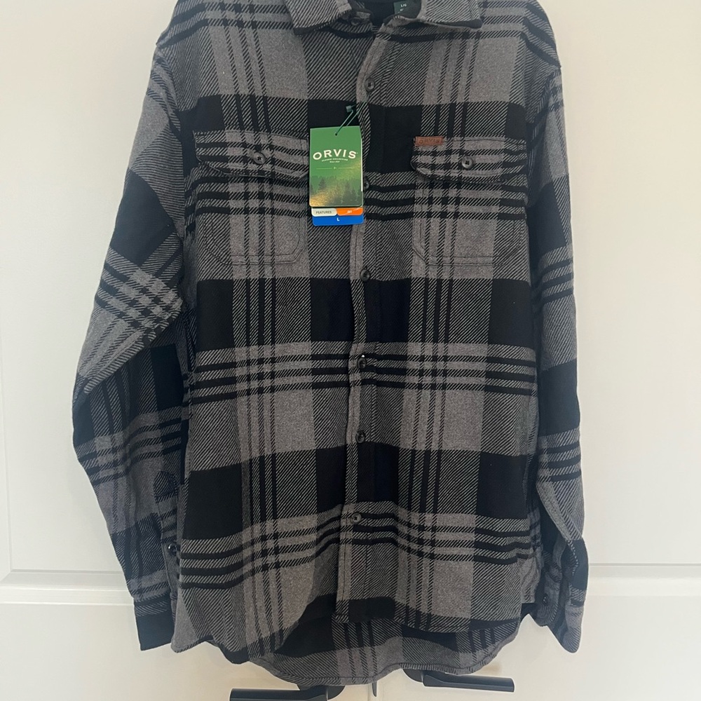 Orvis Black and Gray Checkered Shirt